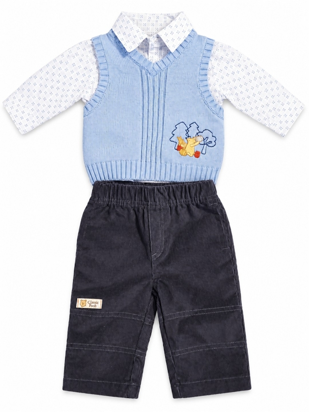 Disney Embroidered Classic Pooh three-piece baby outfit in size 3 months Classic